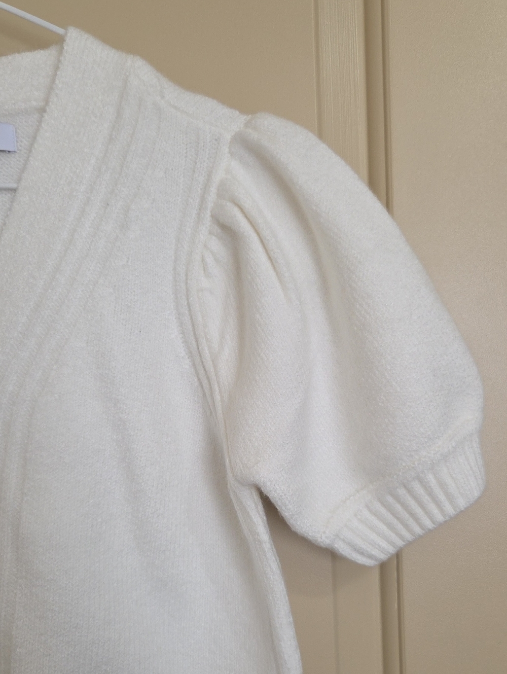 Liz Claiborne Cream Puff Sleeve Button-Front Cardigan - Picture 3 of 11